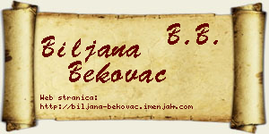 Biljana Bekovac vizit kartica